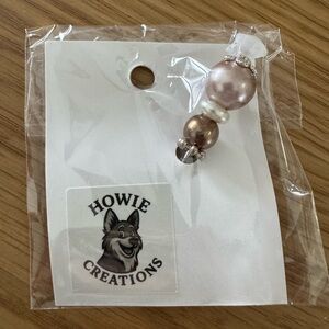 Howie Creations Pink and Brown Beaded Stick Pin - NWOT